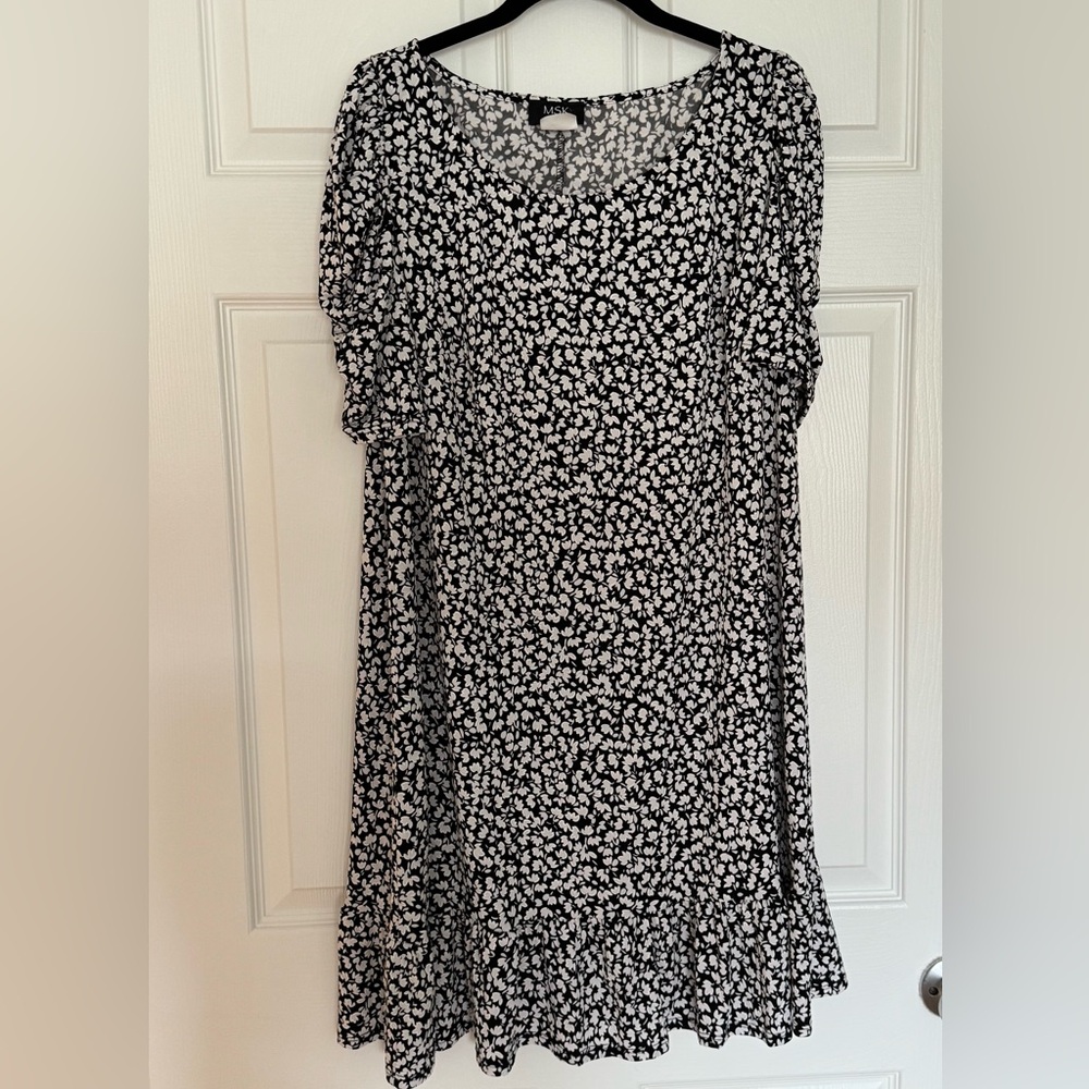 MSK Printed Dress, Size 1X